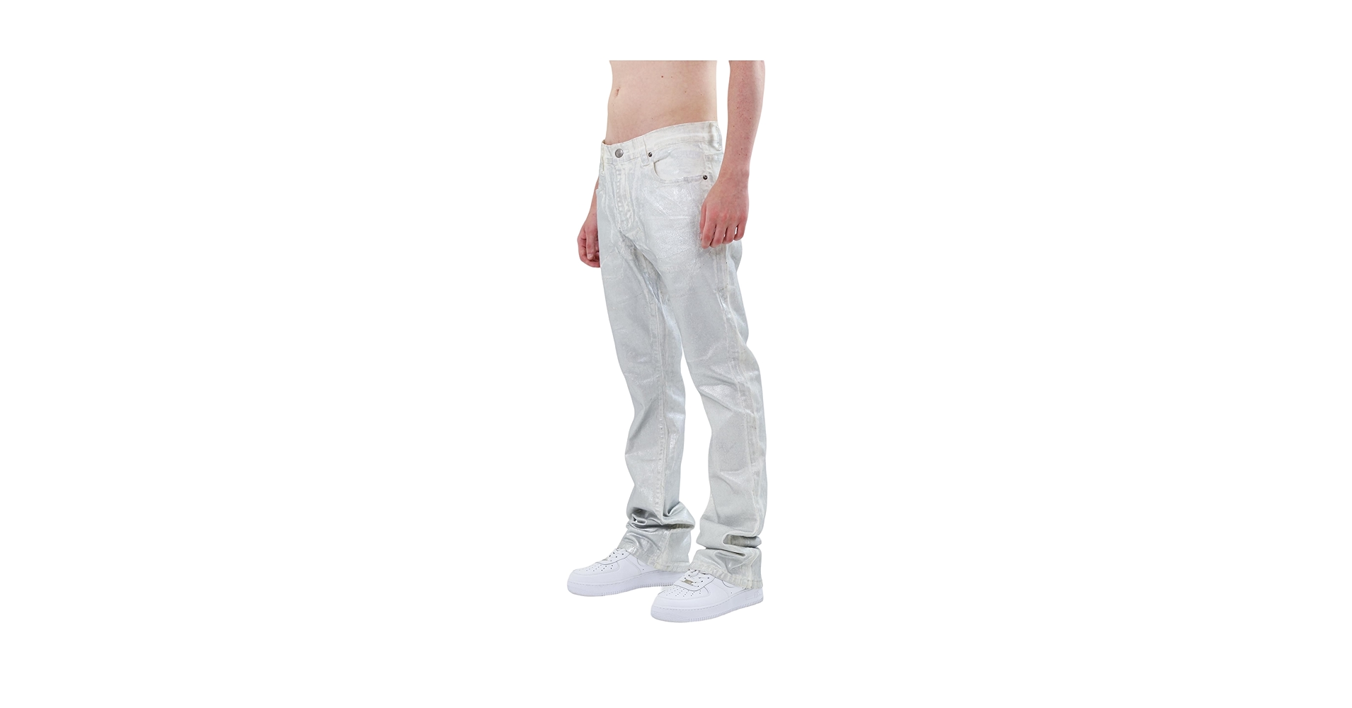 Armor Jeans Foiled Metallic Stacked Denim Men Jeans 2023